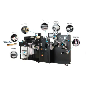 Afinia Label DLP-2200 digitale industrielle Druckmaschine mit Inline Laminierung und Rotationsstanze und Matrixentfernung