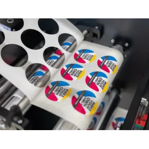 Afinia Label DLP-2200 digitale industrielle Druckmaschine mit Inline Laminierung und Rotationsstanze und Matrixentfernung