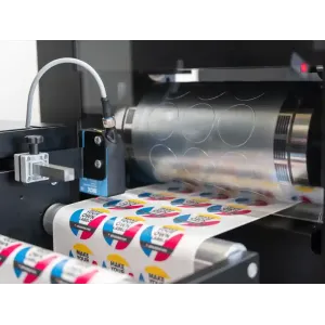 Afinia Label DLP-2200 digitale industrielle Druckmaschine mit Inline Laminierung und Rotationsstanze und Matrixentfernung
