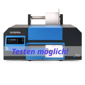 DTM CLP2200e Farbetikettendrucker mit 1 austauschbarem Druckkopf + sep. CMYK Pigment Patronen – druckt maximal 210 mm (8,25") breit, inkl.1h Online Schulung, 3 Jahre Garantie*