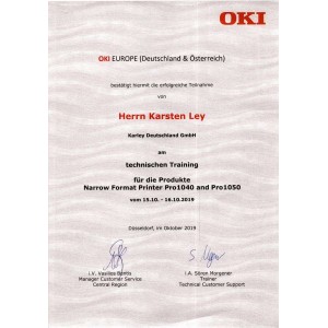 Demogerät: OKI Pro1050 Etikettendrucker mit fünf Farben: Laser mit weißem Toner