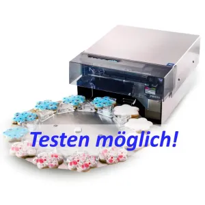 Primera Eddie Lebensmitteldrucker für Kekse, Macarons ... mit Karussell Zuführung, inkl. 30 Minuten Online Schulung 3 J. Garantie*