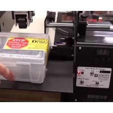 Flat-Matic Etikettierer - Applikator, halbautomatischer Etikettenspender mit Fließband für Boxen und Tüten, 305mm breite Produkte