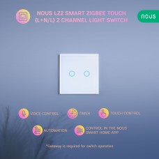 NOUS LZ2 Wandschalter 2-fach ZigBee 2x200W Schaltleistung / smart touch / ZigBee3.0