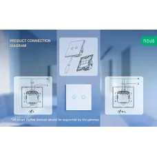 NOUS LZ2 Wandschalter 2-fach ZigBee 2x200W Schaltleistung / smart touch / ZigBee3.0