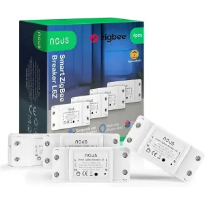 NOUS L6Z smarter ZigBee Zwischendecken Schalter /Aktor 4er max. 2200W 10A mit Strom-Verbrauchsmessung und ZigBee