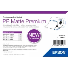 Inkjet Etiketten Polyester weiß matt, (BxH)105mmx55m endlos, Kern:76mm ø130mm