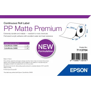 Inkjet Etiketten Polyester weiß matt, (BxH)105mmx29m endlos, Kern:40mm ø95mm