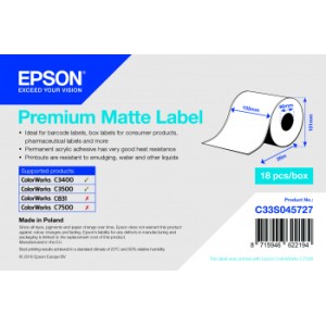 Epson Etikettenrolle, Normalpapier, 105x35mm 35m lang für Thermotransferdrucker