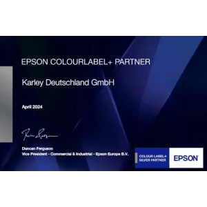 Farbetikettendrucker Epson ColorWorks C8000 (bk), Farbetikettendrucker mit glänzend schwarzer Tinte, Cutter USB & Netzwerkanschluss inkl.1h Online Schulung