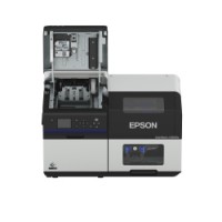 Farbetikettendrucker Epson ColorWorks C8000 (mk), Farbetikettendrucker mit glänzend schwarzer Tinte, Cutter USB & Netzwerkanschluss