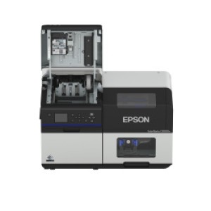 Farbetikettendrucker Epson ColorWorks C8000 (bk), Farbetikettendrucker mit glänzend schwarzer Tinte, Cutter USB & Netzwerkanschluss inkl.1h Online Schulung