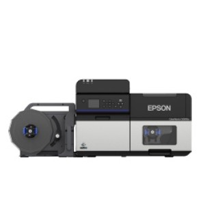 Farbetikettendrucker Epson ColorWorks C8000 (bk), Farbetikettendrucker mit glänzend schwarzer Tinte, Cutter USB & Netzwerkanschluss inkl.1h Online Schulung