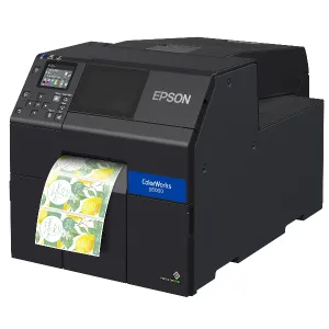 Farbetikettendrucker EPSON ColorWorks D6000, Cutter, Dye Tinte, USB, Ethernet, schwarz...