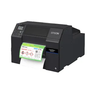 Farbetikettendrucker EPSON ColorWorks D6500, Cutter, Dye Tinte, USB, Ethernet, schwarz,...