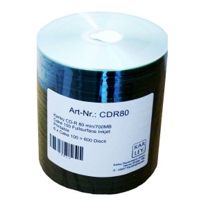CD-R 80  52x Inkjet white Full Surface 100er Shrink Pack Folie, 