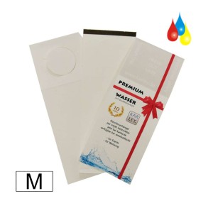 Flaschenhalsetiketten - Flaschen Anhänger für Inkjet und Transfer Druck auf Rolle für Werbung der besonderen Art