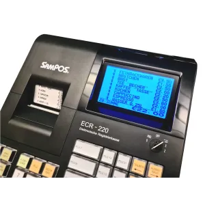 SAMPOS ECR-220 II L Elektronische Registrierkasse für GdPdU konforme Kassenvorgänge mit großer Schublade
