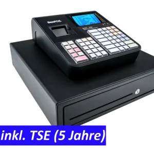 SAMPOS ECR-220 II L Elektronische Registrierkasse für GdPdU konforme Kassenvorgänge inkl. TSE Modul mit 5 Jahren Laufzeit und mit großer Schublade