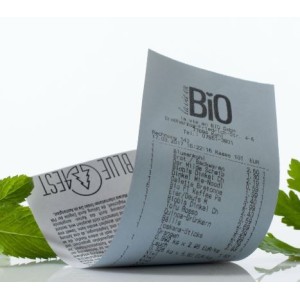 Ökobon Thermorollen 80mm x 80m (BxH), 12mm Kern, VPE je 40 Bonrollen in der Box, FSC®-C106855 aus Deutschland - 35 Jahre haltbar