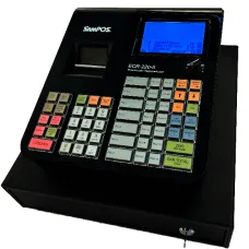 SAMPOS ECR-220 II Elektronische Registrierkasse für GdPdU konforme Kassenvorgänge inkl. TSE Modul mit 5 Jahren Laufzeit und mit kleiner Schublade