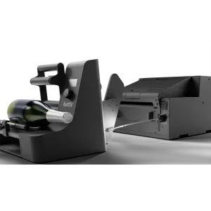 Labelmate botlr Etikettiergerät für Flaschen, Dosen und runde Gläser (Wein, Marmelade, Whisky, Gin Honig bis 120mm Durchmesser inkl. 30 Minuten Online Schulung