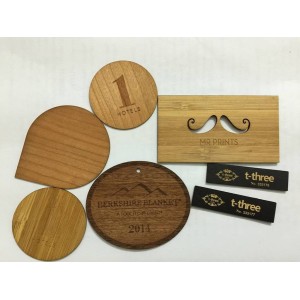 RFID Wood Card / Holzkarte oder Chip, verschiedenes Holz inkl. Lasergravur, mit...