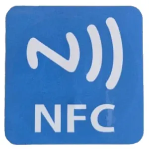 RFID PVC Glänzend Aufkleber, Blau mit NFC in 25x25mm Rechteckig mit  Ntag 213 Chip, 13,56Mhz