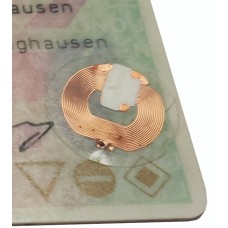 Führerschein RFID Aufkleber/Label, HF, NFC, 18mm rund, zerstört bei Ablösen, mit NTAG213...