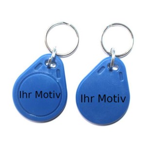 RFID personalisierbarer Schlüsselanhänger/Keyfob mit Wunschchip bestücken, klein, leicht...