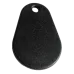RFID KF007 Schlüsselanhänger/Keyfob, Schwarz mit DESFire EV3 4k Chip, Tropfenförmig mit aufgedruckter UID (dezimal)