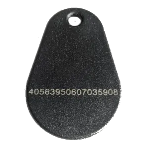 RFID KF007 Schlüsselanhänger/Keyfob, Schwarz mit DESFire EV3 4k Chip, Tropfenförmig mit...