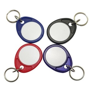 RFID personalisierbarer Schlüsselanhänger/Keyfob MIFARE® Classic mit Wunschchip bestücken, Kunststoff, verschiedene Farben für Zugangskontrolle, Identifizierung u.v.m.