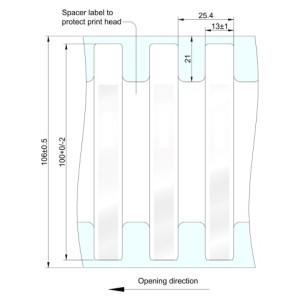 Zebra Silverline Slim II RFID, Zebra, Etikettenrolle, Kunststoff, 100x13mm
