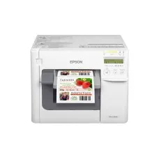 Farbetikettendrucker EPSON ColorWorks C3500 Farbetikettendrucker mit Cutter, USB, Netzwerkanschluss, für Regal- und GHS / BS-Etiketten und Etiketten-Software Nicelabel  inkl. 30 Minuten Online Schulung