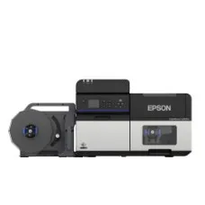 Farbetikettendrucker Epson ColorWorks C8000 (mk), Farbetikettendrucker mit glänzend schwarzer Tinte, Cutter USB & Netzwerkanschluss inkl. 1h Online Schulung