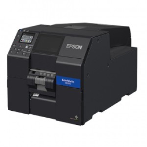 Farbetikettendrucker EPSON ColorWorks C6000Pe BK, Peeler, Display, USB, Ethernet, schwarz Druckbreite max. 108mm inkl. 1h Online Schulung