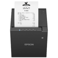 Bondrucker, Thermodirekt, Epson TM-m30III, 8 Punkte/mm (203dpi), Geschwindigkeit (max.): 300 mm/Sek, Druckbreite 72mm, Cutter, USB, USB-C, Ethernet, WLAN, NFC, schwarz