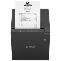 Bondrucker, Thermodirekt, Epson TM-m30III, 8 Punkte/mm (203dpi), Geschwindigkeit (max.): 300 mm/Sek, Druckbreite 72mm, Cutter, USB, USB-C, Ethernet, WLAN, NFC, schwarz