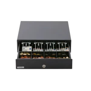 Kassenlade für Gastro, Frontöffnung Anker MDZ14 mit herausnehmbaren Münzfächern anthrazit - vom deutschen Hersteller aus Bielefeld!