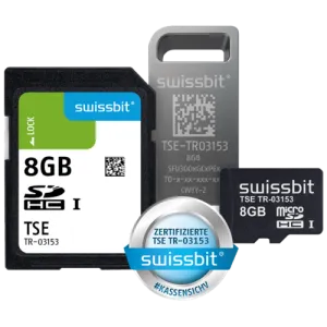 Swissbit TSE, microSD-Karte, 8 GB in der geschützen Blister Verpackung mit reduzierter...