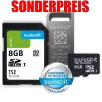 Swissbit TSE, microSD-Karte, 8 GB in der geschützen Blister Verpackung mit reduzierter Laufzeit 