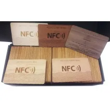 RFID Wood Card / Holzkarte oder Chip, verschiedenes Holz inkl. Lasergravur, mit Wunschchip 