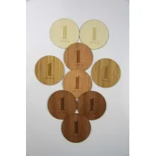 RFID Wood Card / Holzkarte oder Chip, verschiedenes Holz inkl. Lasergravur, mit Wunschchip 