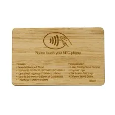 RFID Wood Card / Holzkarte oder Chip, verschiedenes Holz inkl. Lasergravur, mit Wunschchip 